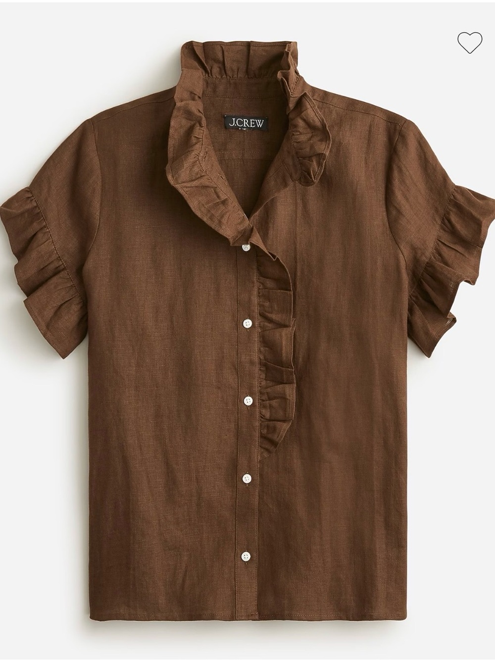 J Crew Short-Sleeve Cottage Top in Linen
